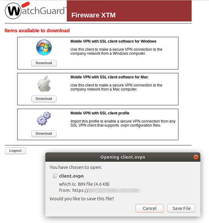 OpenVPN mit WatchGuard SSLVPN verbinden Hack‧zen‧werk